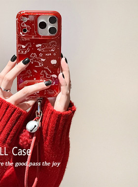 适用小米15手机壳turbo4红米note14/13/12雪花小马civi3铃铛毛球2/4pro可背斜挎11T/10/9/8手提绳max时尚mix