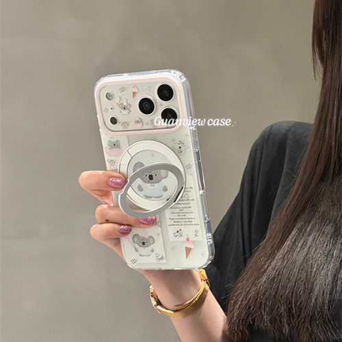 适用小米17/15手机壳turbo5红米note14/13/12气球考拉civi3/2/4/5pro旋转折叠支架11T/10/9/8高级max时尚mix