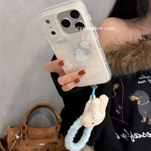 适用小米17/15手机壳turbo4红米note14/13/12毛绒米菲兔civi5pro/4/3/2毛茸手绳11T/10/9/8网红max/mix卡通壳