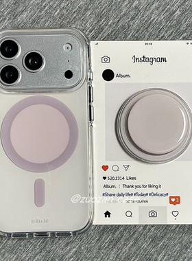 适用oppoA58a57手机壳A1a2A3A5a6s极简浅粉a93a95a96a97圆形磁吸支架A32a35A36新A72a92s网红超火r15r17R11r