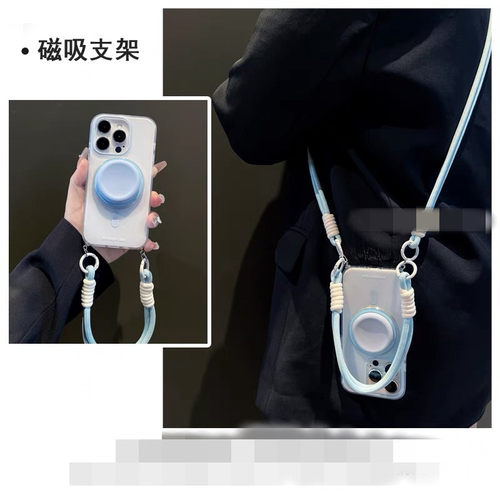 适用realme13/12/11/10s真我neo7/6手机壳GT2/纯色5磁吸支架v30v60可拎手绳斜挎v11v23v25网红超火q2Q3Q5小众