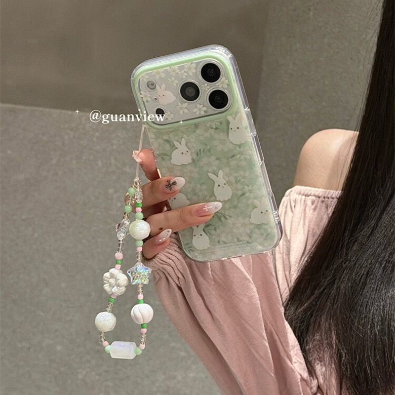 适用realme15/13/12/11/10s真我neo8/7/6手机壳GT8/5碎花兔v11v23v25可拎手提串珠链q2Q3Q5高级v30v60时尚x7图片
