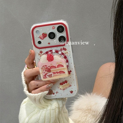 适用小米17/15手机壳turbo4红米note14/13/12慕斯蛋糕civi5pro/4/3/2摇摇乐磁吸支架11T/10/9/8女max/mix外壳