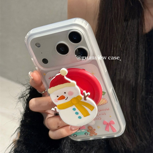 适用三星s25s24s23s22s21U手机壳note10+圣诞树雪人s20fe磁吸支架s8s9网红超火s10磨砂A53a72A55a42A71保护套