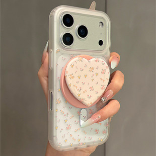 适用三星s26s25s24s23s22s21U手机壳note10 A53a72A55a42A71 磨砂碎花s20fe爱心磁吸支架s8s9网红超火s10时尚