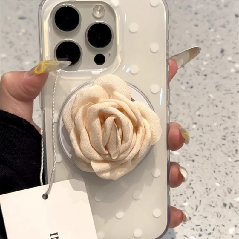 适用iPhone16手机壳15/14/13/12苹果x波点11pro玫瑰花磁吸支架i6/7/8网红超火xr小众高级max清新少女5s清新壳