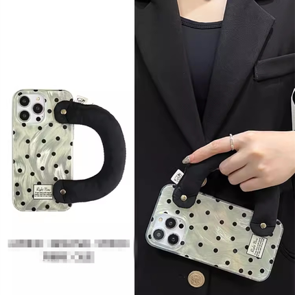 羽纱波点充棉腕带适用魅族20手机壳note10三星s21s22s23s24高级oneplus9一加12/11轻奢1+ace3超火2v新8pro/7T