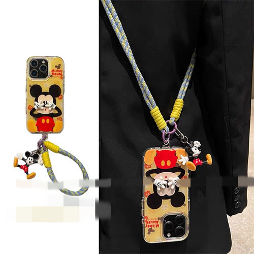 适用oppoA58a57手机壳A1a2A3A5立体捂眼睛米奇a93a95a96a97挂件A32a35A36手绳斜挎A72a92s网红超火r15r17R11r