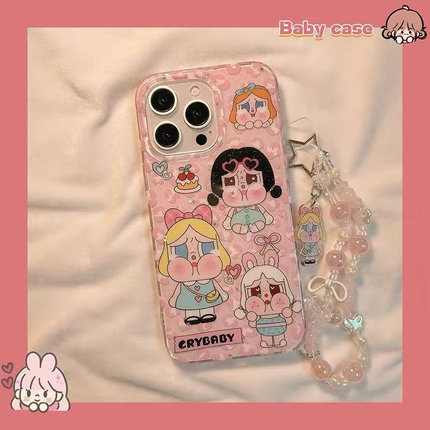 适用opporeno13手机壳Findx8/7/6/5/3粉豹纹哭娃k12k11链条Reno10/9小众高级4se网红超火Ace2卡通可爱pro外壳