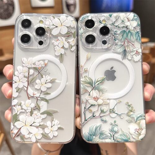 适用小米15手机壳turbo4红米note14/13/12满屏花枝civi3/2/4pro网红超火11T/10/9/8磁吸壳max文艺唯美mix外壳