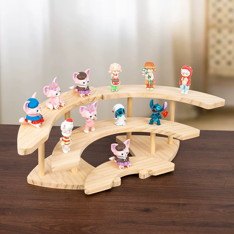 纯实木原木剧场置物架多层桌面书架置物架北欧风创意实木简易家用