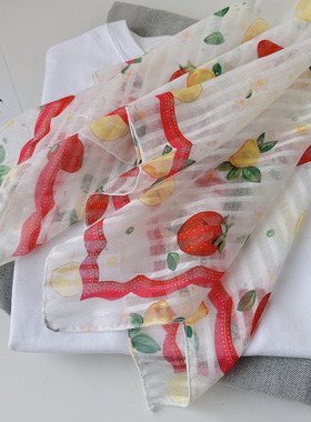 日系棉麻小方巾女轻薄透气四季可戴58x58cm小领巾文艺甜美包头巾