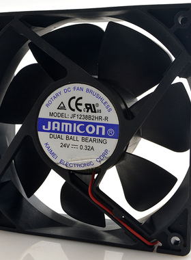 JAMICON JF1238B2HR-R  24V 0.32A 12CM 12038 2线 散热风扇