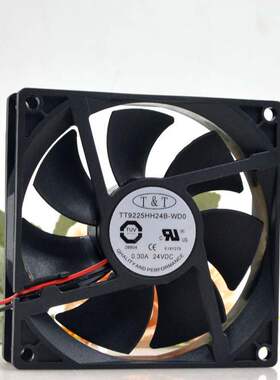 全新TT TT9225HH24B-WD0 9025 24V 0.30A 2线 变频器散热风扇 9CM