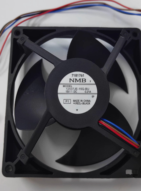 NMB冰箱配件12537JE-15Q-BU 12CM 15V 0.21A 4线温控散热风扇