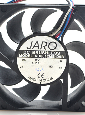 JARO AD0612MB-D9B 12V 0.15A 6010 6CM 超静音 散热风扇