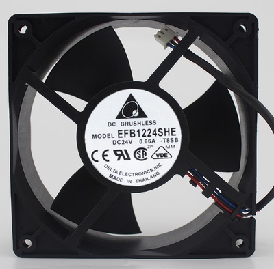 全新 台达 EFB1224SHE 24V 0.66A 12CM 12038 3线 测速散热风扇