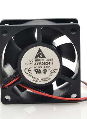 Delta/台达 AFB0624H 24V 0.12A 6025 变频器风扇 2线 6cm风扇