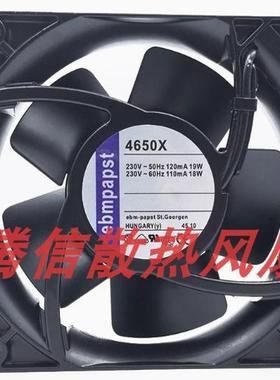 4650X原装德国风机4656N 4寸12038 AC220V耐高温全金属散热风扇