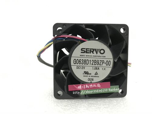 日本伺服6038 6cm G0638D12B9ZP-00 12V 1.06A四线变频器散热风扇
