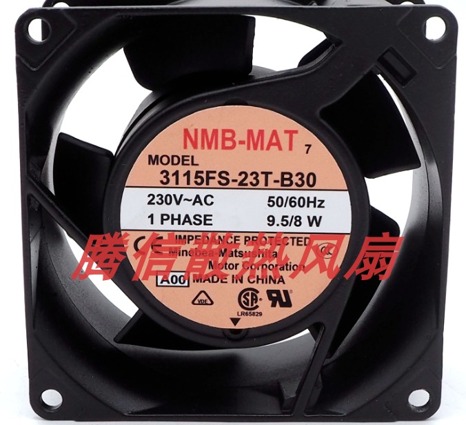 3115FS-23T-B30 230VAC原装正品NMB 80*80*38 插片式铝框风扇