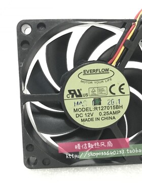 原装EVERFLOW 7015 R127015BH DC 12V 0.25A CPU双滚珠散热风扇