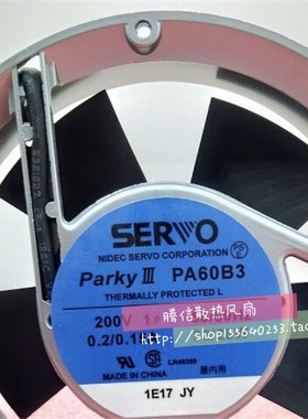 PA60B3 PA77B3 PA48B3S PA74B5 17CM17250 200V 32/28W风扇Parky