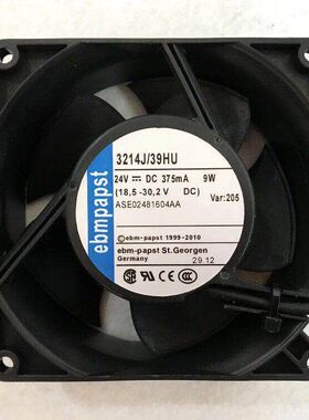 3214J/39HU 24V 375MA 9W原装正品德国 9CM 高端设备风扇