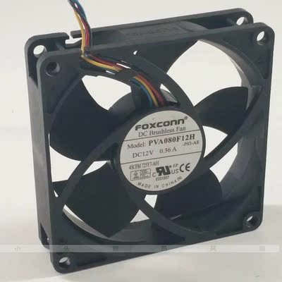 原装FOXCONN  8020 8CM 12V 0.36A 4线风扇 PVA080F12H