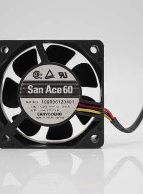 原装三洋 6025 6CM 109R0612D401 12V 0.21A 6CM 三线散热风扇