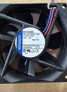 EBMPAPST原装德国风扇8414NGML 8CM 24V 1.1W二线三线散热风扇