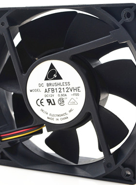 台达 AFB1212VHE 12038 12V 0.90A 12厘米 3线 大风量 暴力风扇
