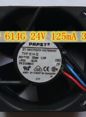 TYP 614G 24VDC 2.5W/3.0W 原装正品德国PAPST 60*60*25 轴流风扇