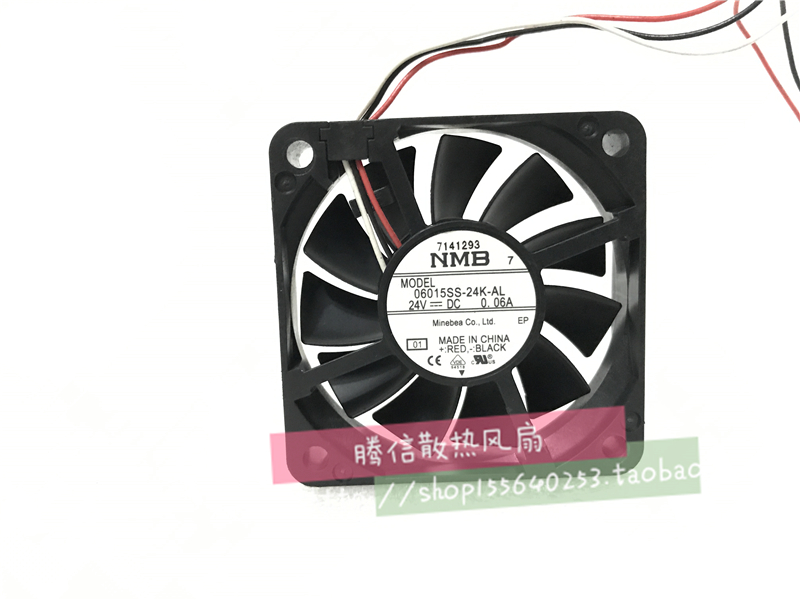 原装 NMB 06015SS-24K-AL DC 24V 0.06A 3线散热风扇