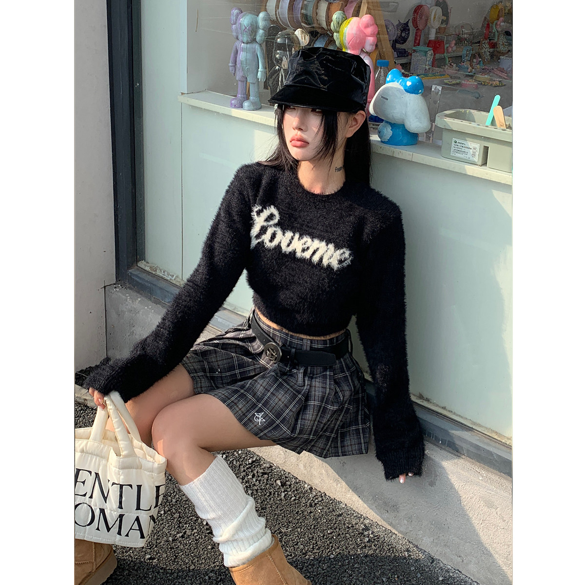 A372-S323-P69 Winter New Fluffy High Quality Short Sweater American Women's Control 89_voghion.com