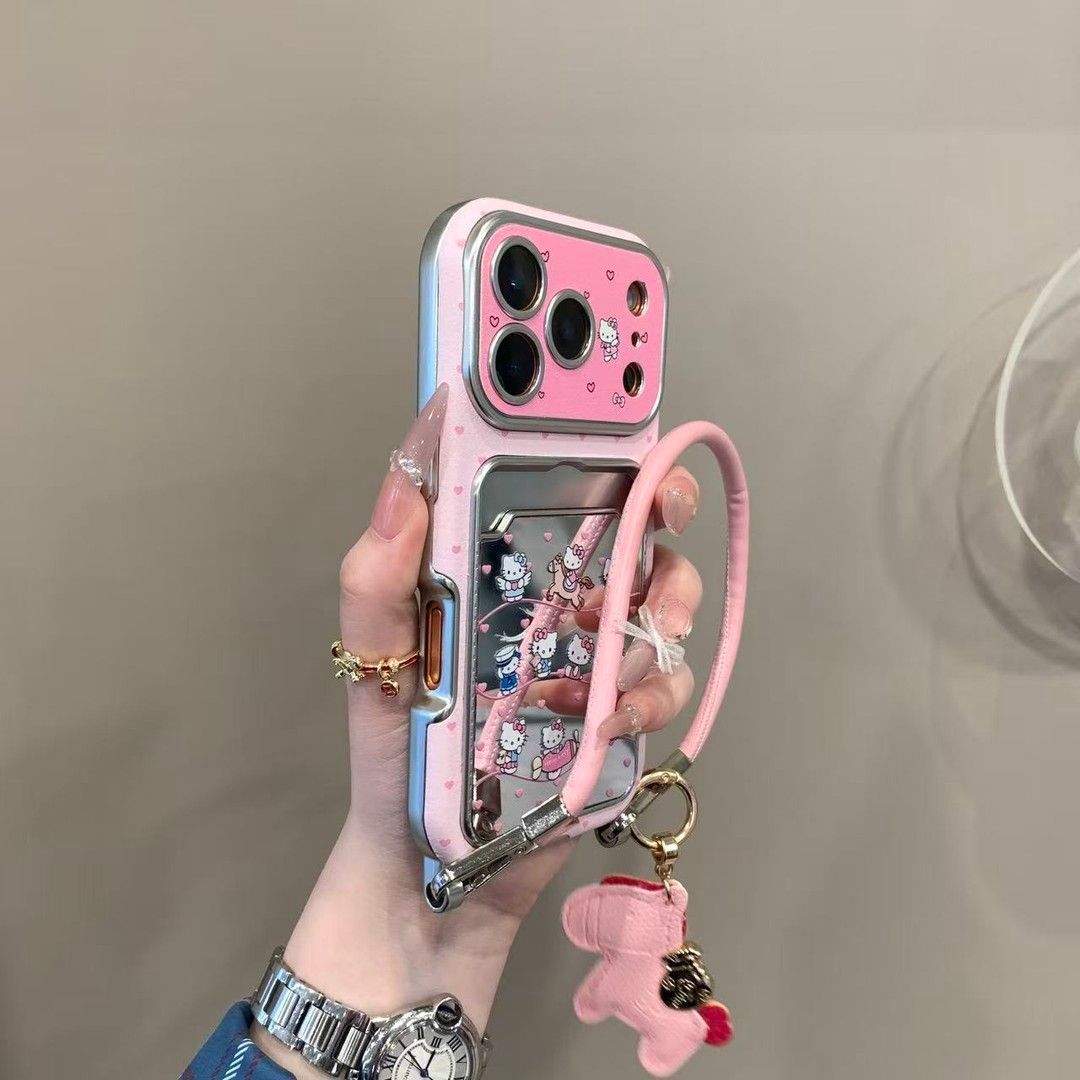 可爱镜面骑马kt手机壳