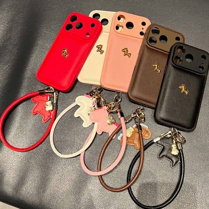 半糖壳野ins鼓包皮纹金属马手绳苹果17pormax手机壳iPhone16pro腕带15防摔14pro新款13防摔17保护套,3C数码配件,手机保护套/壳,淘宝优惠券,粉丝福利购,淘宝优惠卷