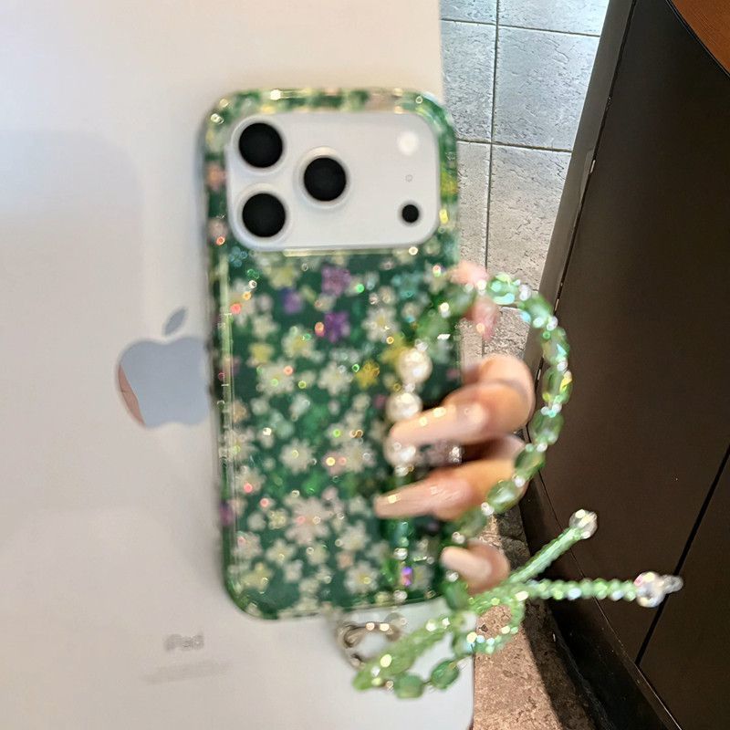绿色闪粉底满屏碎保护套