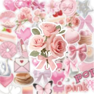 PINK粉色系贴纸ins风少女心可爱卡通手账手机壳笔记本防水贴画