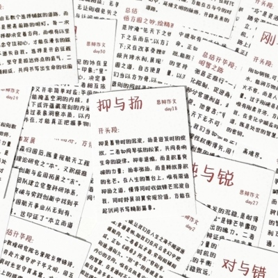 新款54张语文议论文思辨作文金句素材高分写作笔记本手账diy贴纸