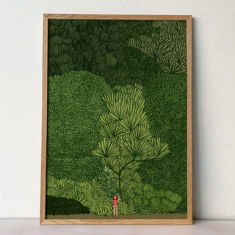 Forest 英国设计插画海报 清新绿色森林抽象创意家居装饰画芯画报 家居饰品 现代装饰画 原图主图