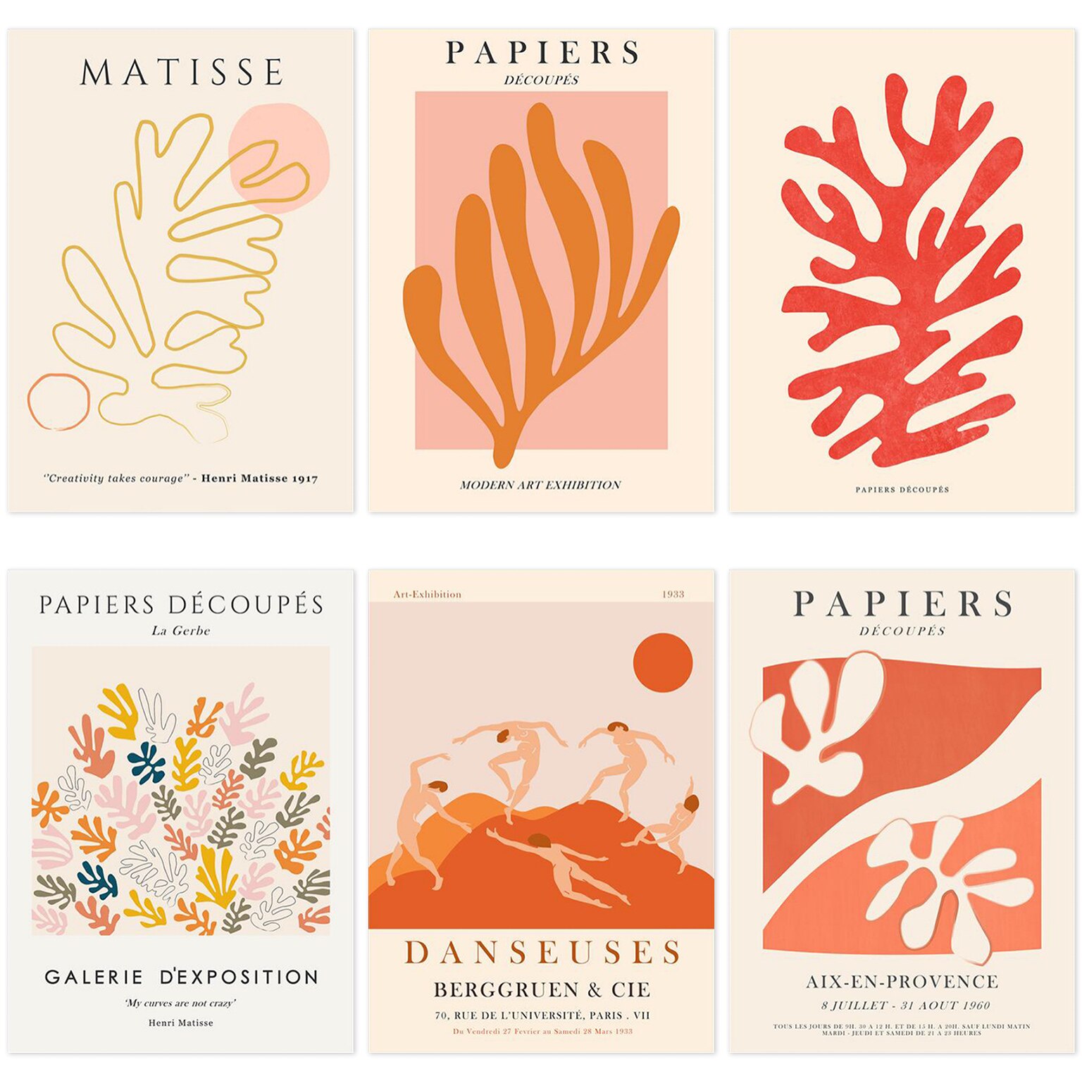 matisse马蒂斯 剪贴画海报 橙色系|丹麦装饰画进口艺术纸海报画芯