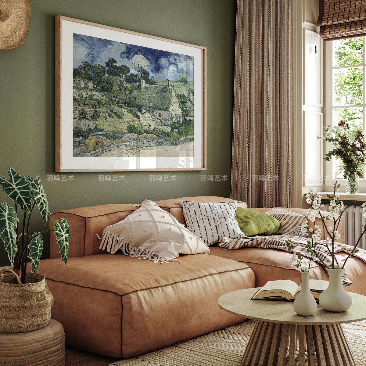 梵高的天空 印象派大师抽象装饰画芯 清新简约美式风格艺术海报画