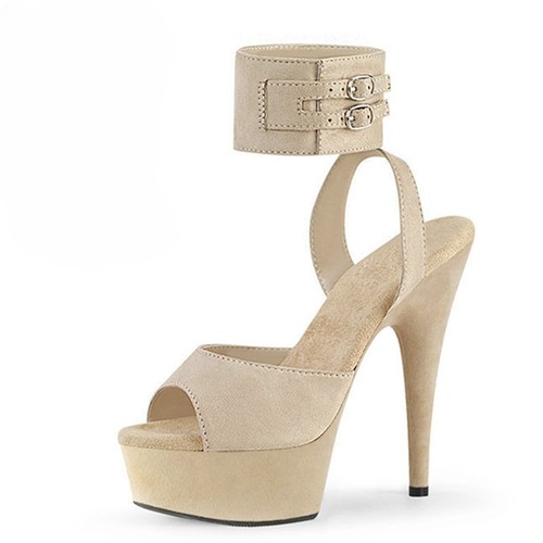 17cm欧美时尚恨天高模特走秀性感高跟15厘米绒面包跟流行舞蹈凉鞋