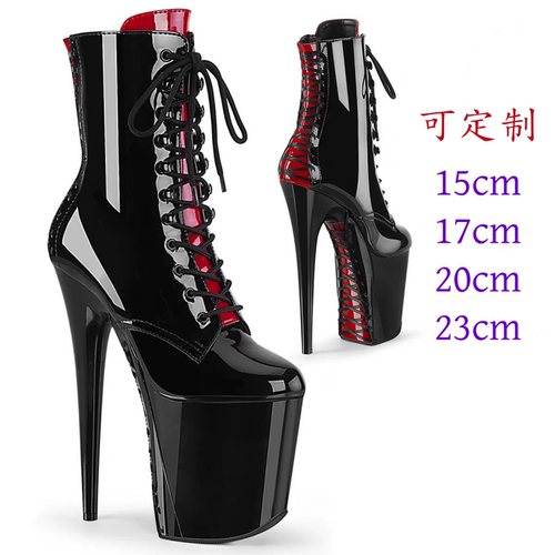 欧美时装靴细跟性感恨天高车模
