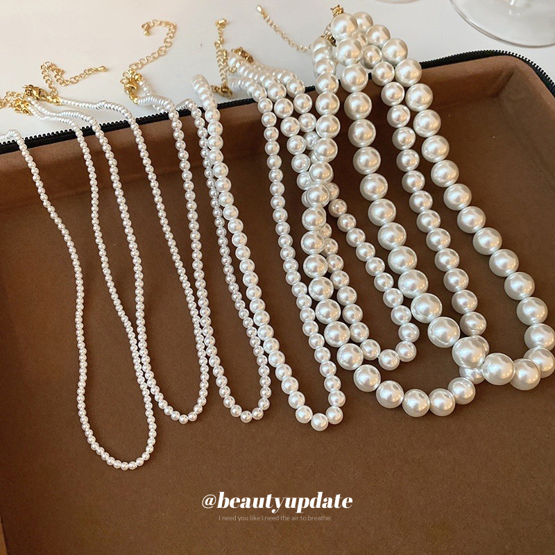 法式气质珍珠几何项链时尚简约高级感锁骨链小众百搭新款项链