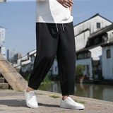 风直播品质男士夏季中式潮牌冰丝薄款休闲大码裤子M812-P60，男装休闲裤，四季星座220-1