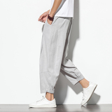 夏季风民族风九分复古阔腿棉麻萝卜裤灯笼裤220-1-MK857-P40，男装休闲裤，四季星座220-1