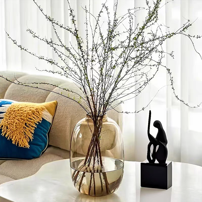 【雪柳专用】大号喜悦玻璃花瓶水培吊钟麻醉木客厅鲜花插花落地器,家居饰品,花瓶,淘宝优惠券,粉丝福利购,淘宝优惠卷