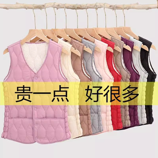 百搭内胆 v领坎肩修身 2025新款 秋冬羽绒棉马甲女加绒保暖背心短款